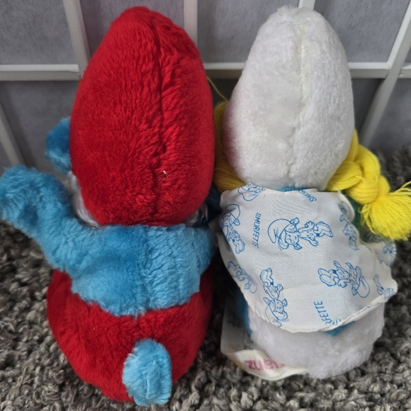 Vintage 1981 Smurfs Plush Toys Lot Of 2 - Picture 3 of 9